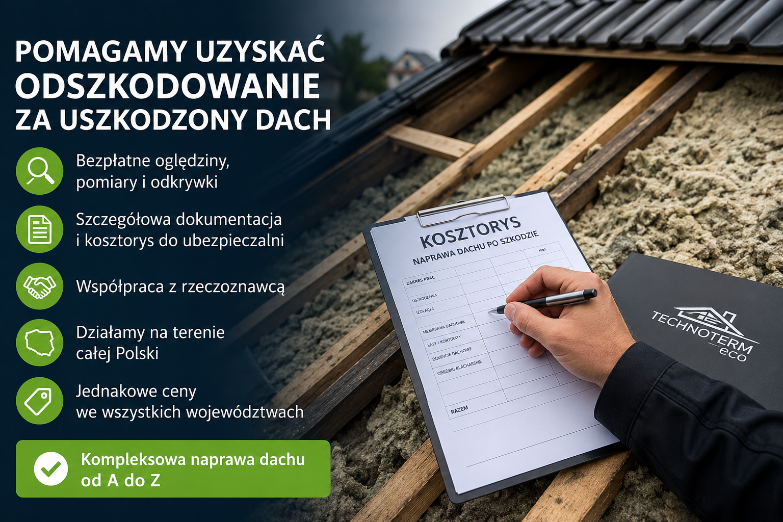 Pomagamy uzyskać odszkodowanie za szkody po kunach i uszkodzenia dachu – kompleksowa pomoc od oględzin do naprawy